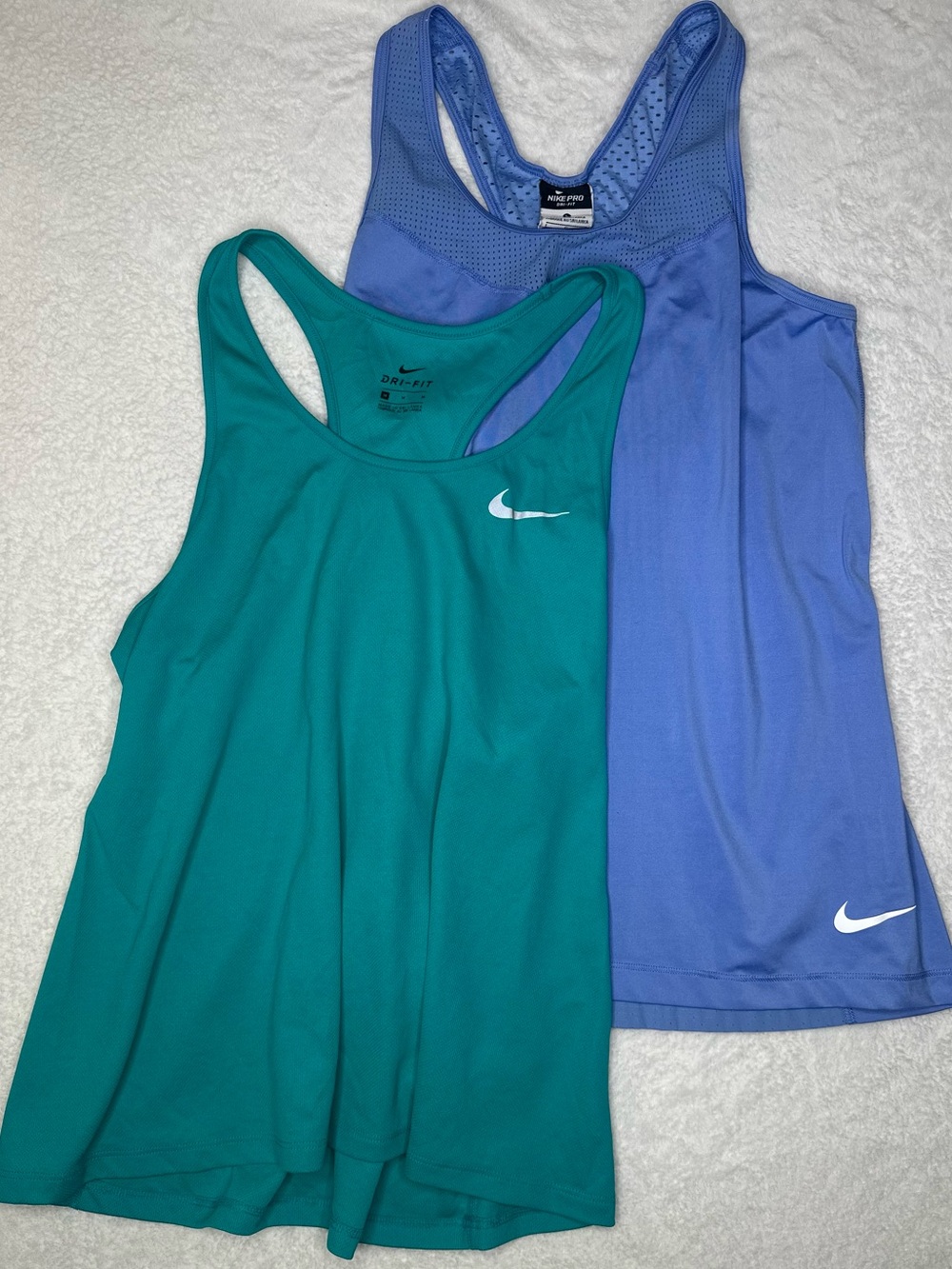 Nike Dri-FIT 2 Piece Tank Top Bundle Women’s M/L Purple Teal Racerback Athletic